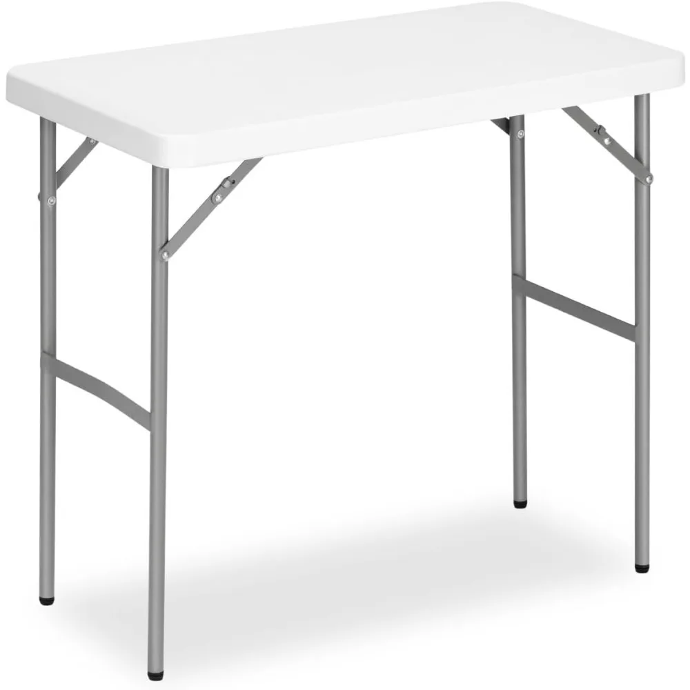 2.7ft Compact HDPE Folding Table with Steel Legs, Ideal for Camping, Picnic, Party, Indoor and Outdoor Use