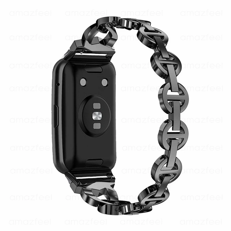 حزام (Band) ساعة لهواوي صالح حزام الماس معدن الفولاذ المقاوم للصدأ الفرقة سوار هواوي ساعة تناسب 2 الأشرطة Correa الملحقات