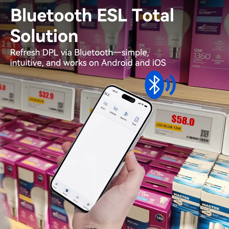 Etykieta cenowa Bluetooth 7,5 cala, cyfrowa inteligentna etykieta cenowa, wyświetlacz e-papieru do fabryki, supermarketu, sklepu spożywczego.
