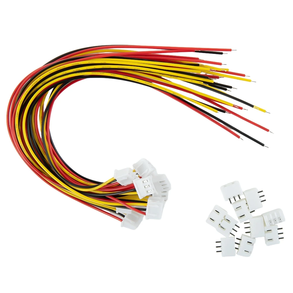 10 Sets For JST XH 2.54mm 24AWG Wires with Dual-Ended Male Female Connectors for Signal Transmission in Low-Voltage Devices