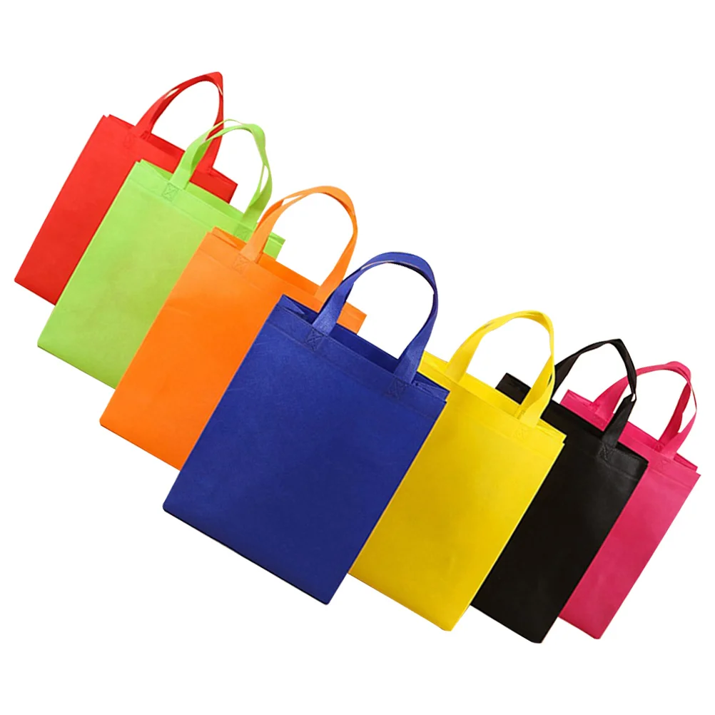 

30pcs Eco Friendly Shopping Bags 10 Colors Reusable Tote Foldable Non Woven Storage Bag For Grocery Retail Gift