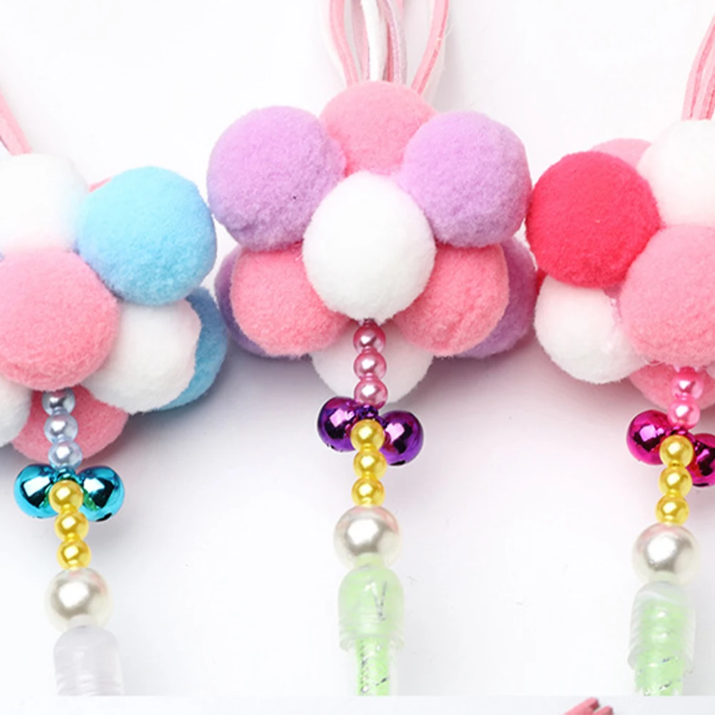 

3pcs Teaser Ball Tassel Kitten Interactive Supplies Cat Teasing Stick For Cat Kitten Blue Purple Durable Strengthen Bond