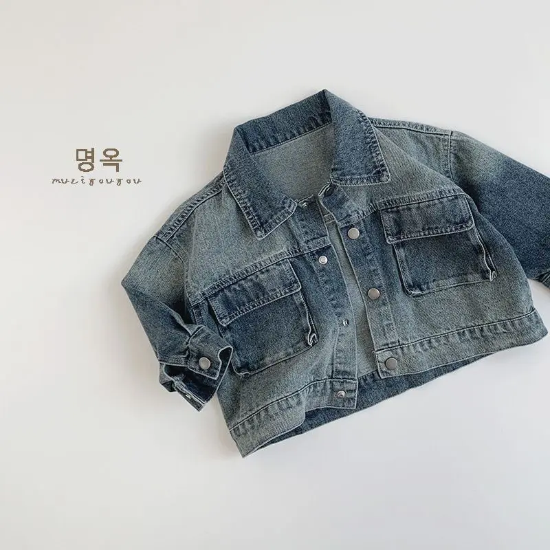 

Vintage Style 2025 Children's Denim Jacket Spring Autumn New Retro Kids Coat Boys Girls Personality Trendy Top Clothes