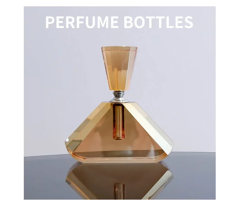 Transparent Amber Crystal Perfume Bottle Aromatherapy Essential Oil Containers Creative Crystal Scent Bottle Liquid Container