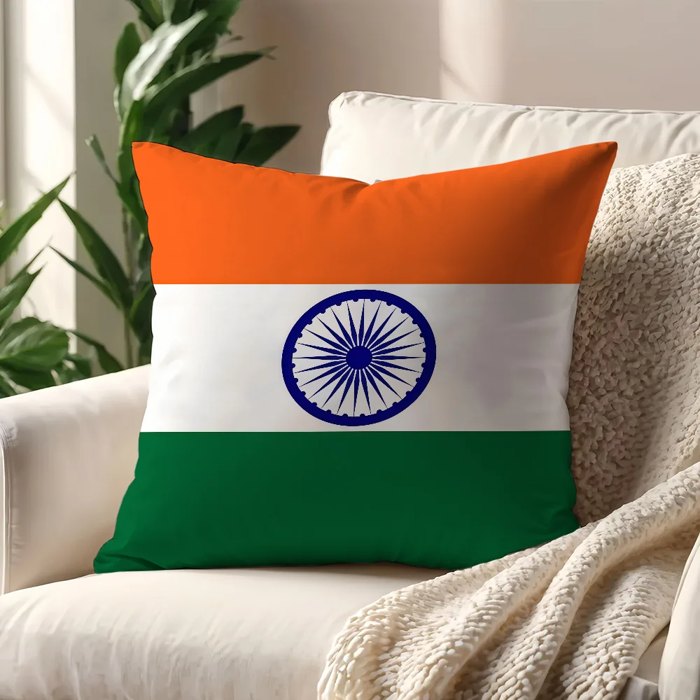 India Flag Cushion Cover For Pillow Printing Sofa Decoration Home Car Room Coffee Shop Office Nordic Simplicity