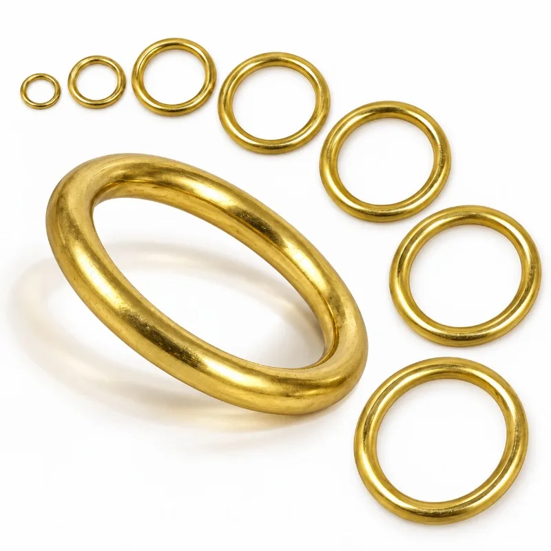 2/5/10Pcs Solid Brass O Ring Seamless Rings Buckle Hook Belt for Webbing Bag Stap Pet Collar Keychain Clasp DIY Leather Hardware