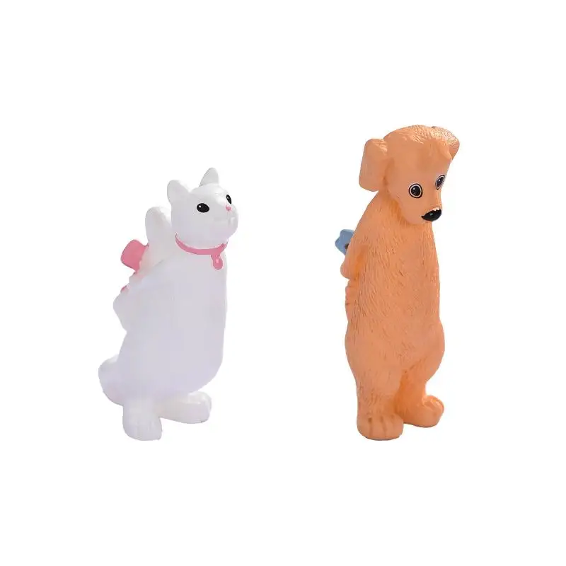 Cute Cartoon Dog Cat Resin Figurine Set Couple Animal Micro Landscape Ornament For Garden Terrarium Desktop Decor Accessories