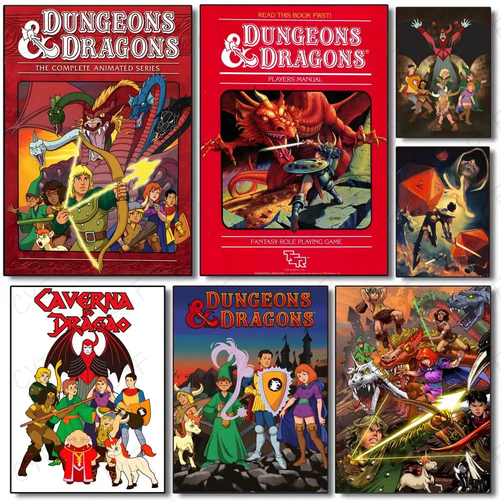 tabletop fantasy D-Dungeons And Dragons Poster Painting Wall Art Mural for Living Room Home Decor and Gifts