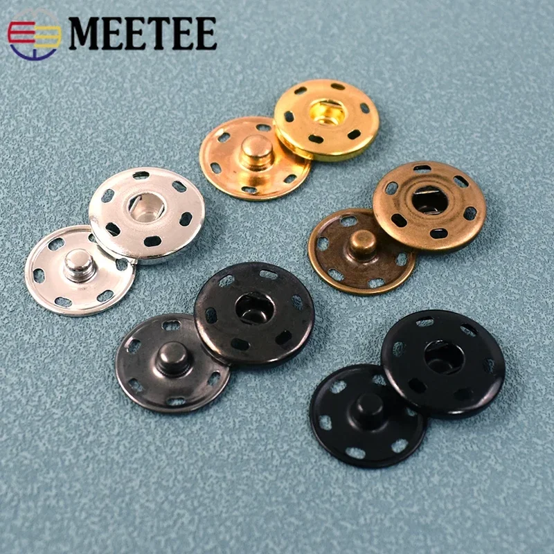 Meetee 100 zestawów 8-30mm metalowy zatrzask mosiężny zatrzask zatrzaskowy przycisk do szycia guziki DIY kurtka odzież akcesoria do scrapbookingu C7-2