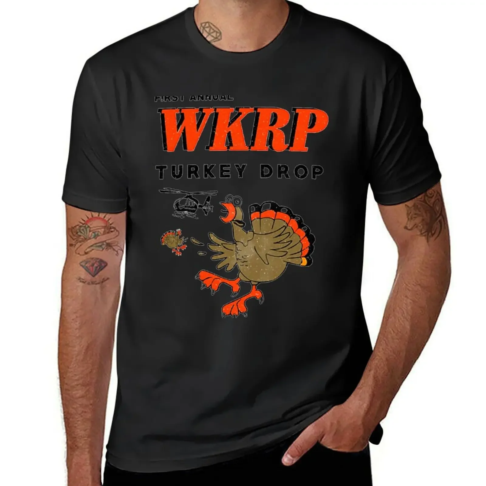 

First Annual WKRP Turkey Drop T-Shirt shirts graphic tee anime stuff blue archive oversizeds mens t shirts