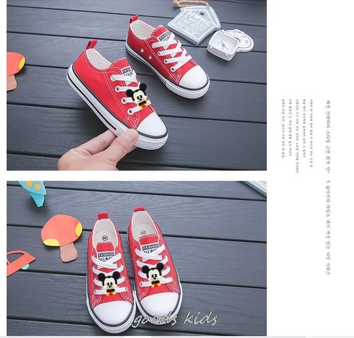 Disney Mickey Minnie Children Canvas Shoes Girls Sneakers Breathable Boots Fashion Kids Shoes for Boys Casual Shoes Student