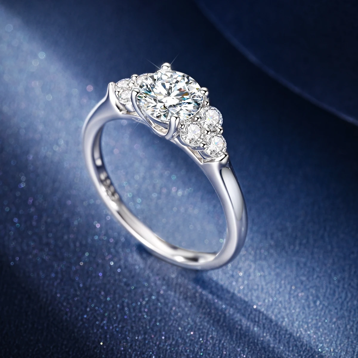 الكلاسيكية مويسانيتي 1ct 925 فضة القرط والخاتم للمرأة تألق القرط حفل زفاف مجوهرات هدية