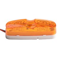 LED Front Rear Side Marker Light Truck Van Trailers Indicator Lamp 12V 24V Amber Double Round Lamp Car Accessory