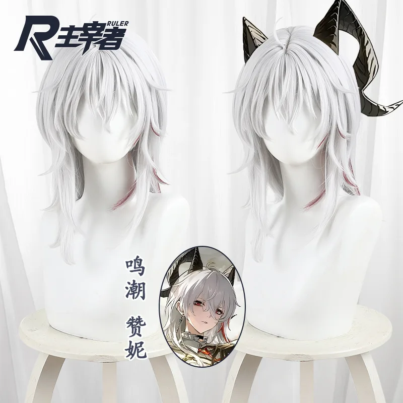 Game Wuthering Waves Zani Cosplay Silver Grey Wig Hair Halloween Party Carnival Roleplay Accessorie