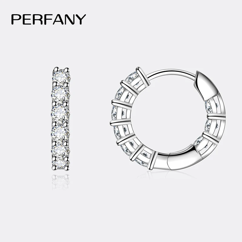 PERFANY 1.8CT All Moissanite Earrings for Women S925 Pure Silver GRA Certified Diamond Temperament Fashion Wedding Party Jewelry