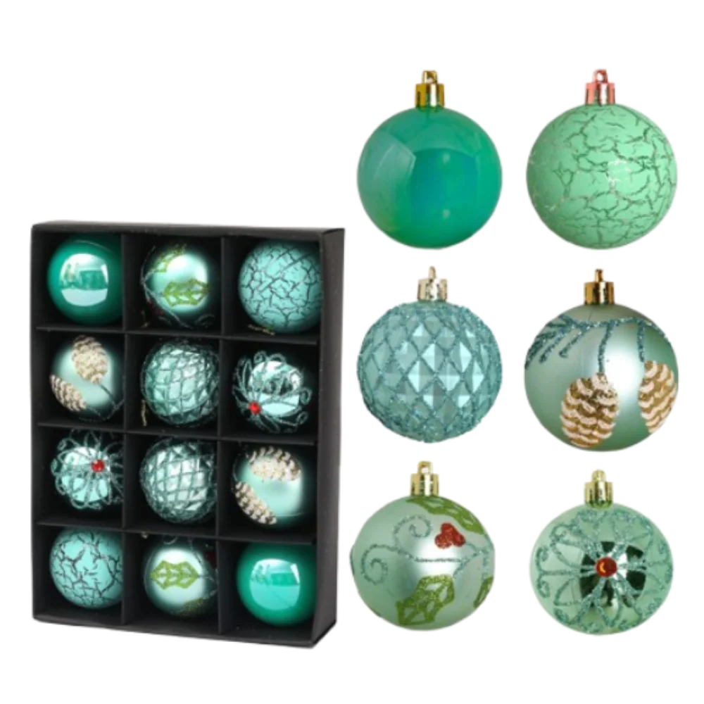 

12pcs 6cm Painted Christmas Balls Pendant Plastic Shatterproof Xmas Tree Pendants Elegant Reusable Merry Christmas Decor