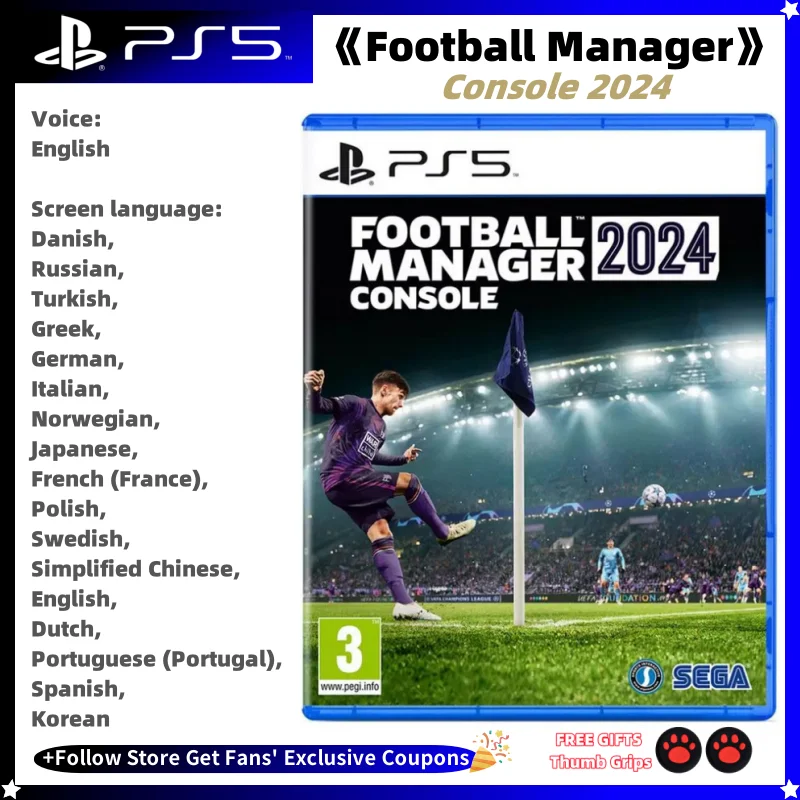 Sony Playstation 5 PS5 Game CD New Football Manager Console 2024 100% Official Original Physical Game Card Football Manager 2024