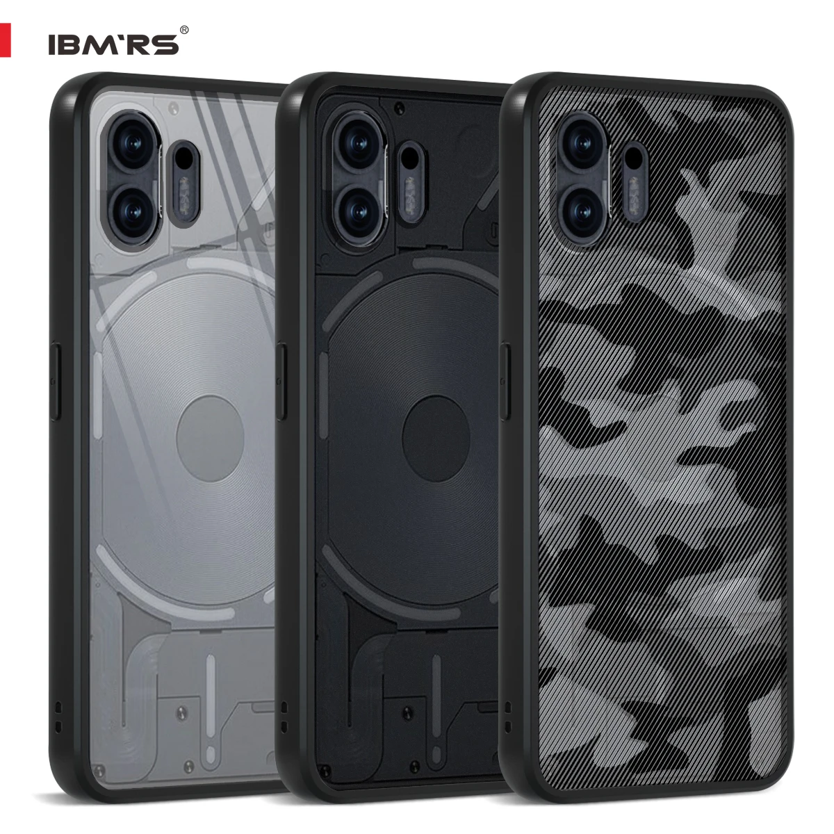 IBMRS Compatible with Nothing Phone 2 Case , camo Shockproof Bumper Transparent Phone Cover for Women, Men - Clear