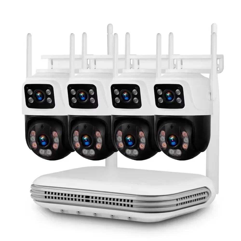 KERUI 6MP NVR WIFI Ca meras Home Security System 8CH Outdoor Indoor Video Surveillance Dual Screen Network Ca mera CCTV ICSEE