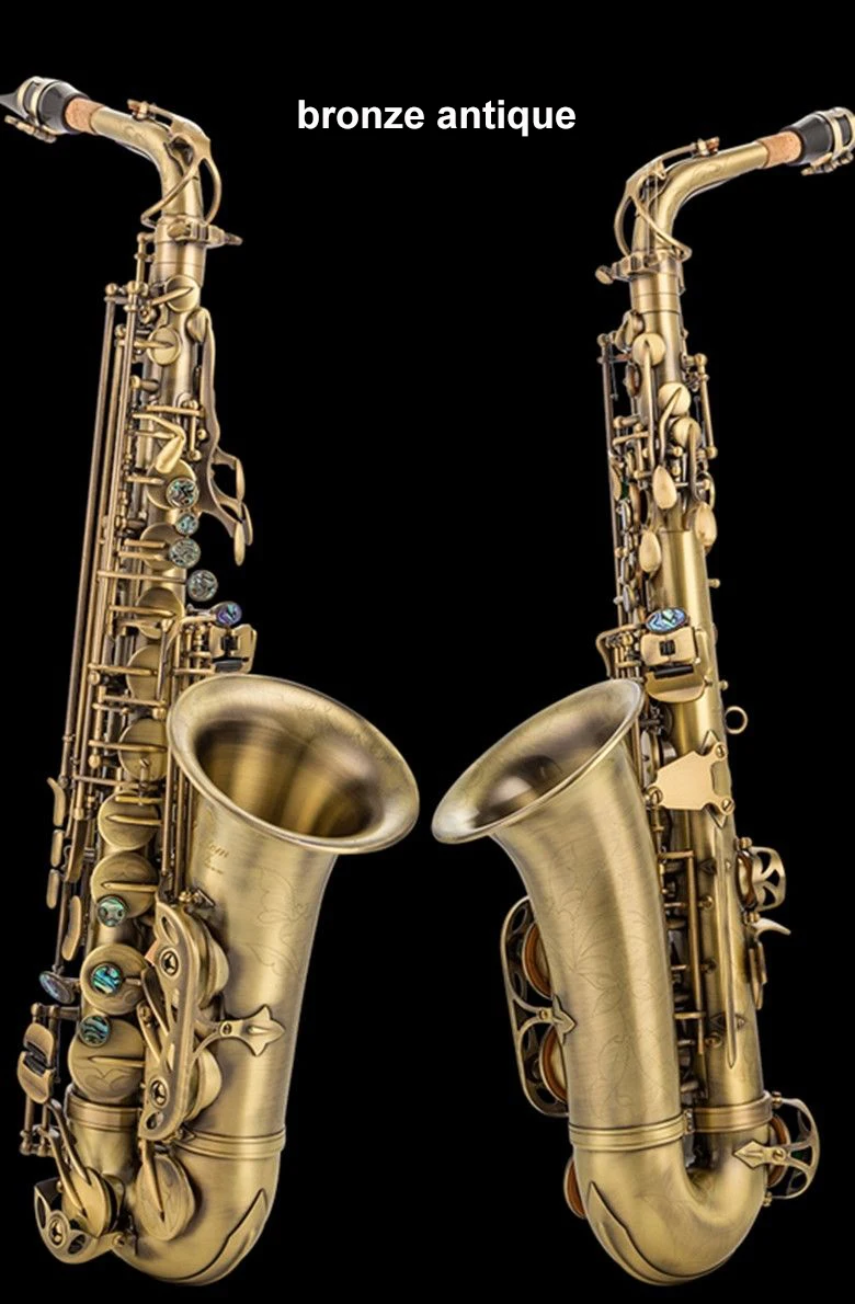 France r54 Original 1 :1 key type Alto Saxophone 54 black nickel gold Antique Copper Phosphor Bronze Eb Alto Sax instrumen