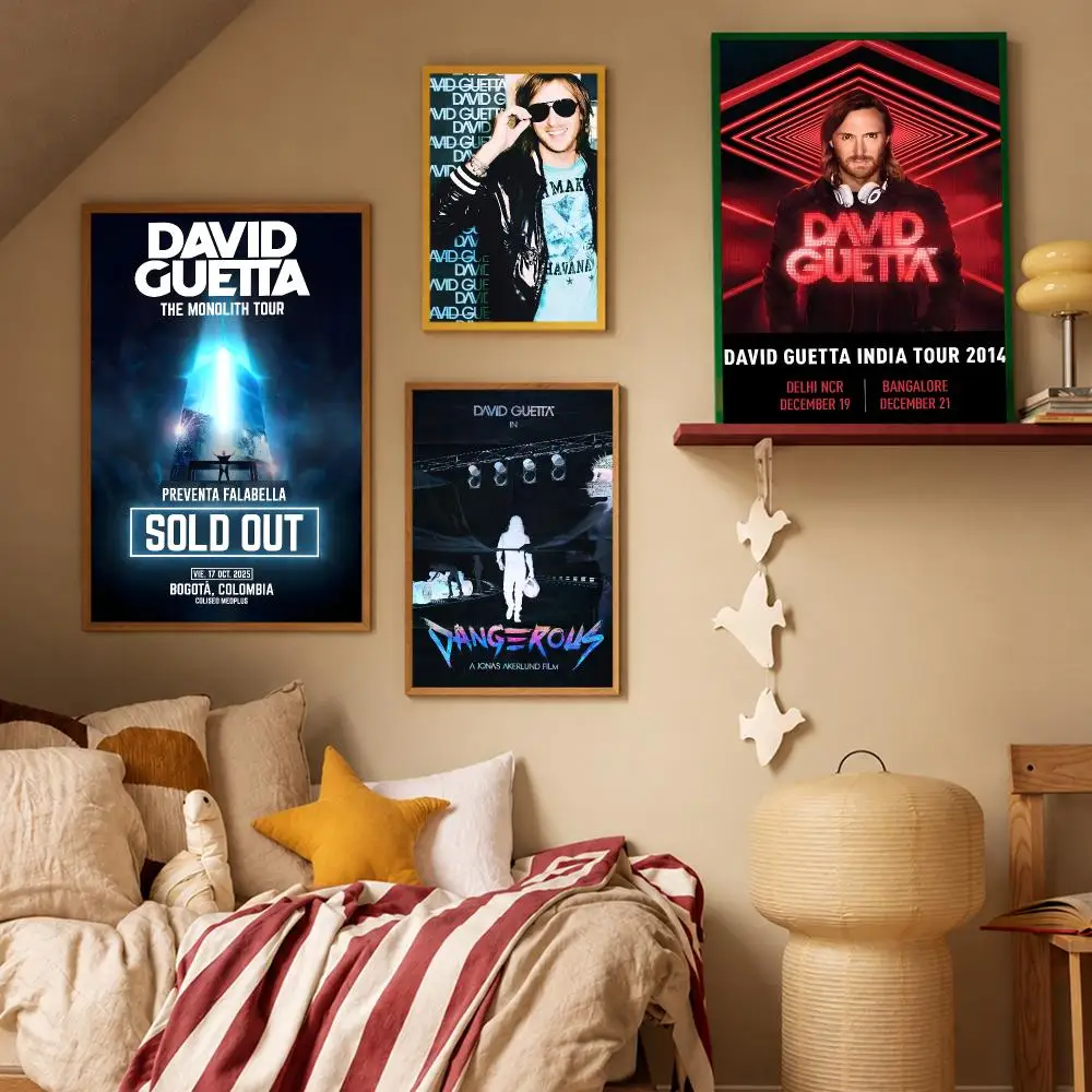Music Electronic David Guetta Poster HD Waterproof Wall Art Posters Self Adhesive Bedroom Living Room Home Decor Gift