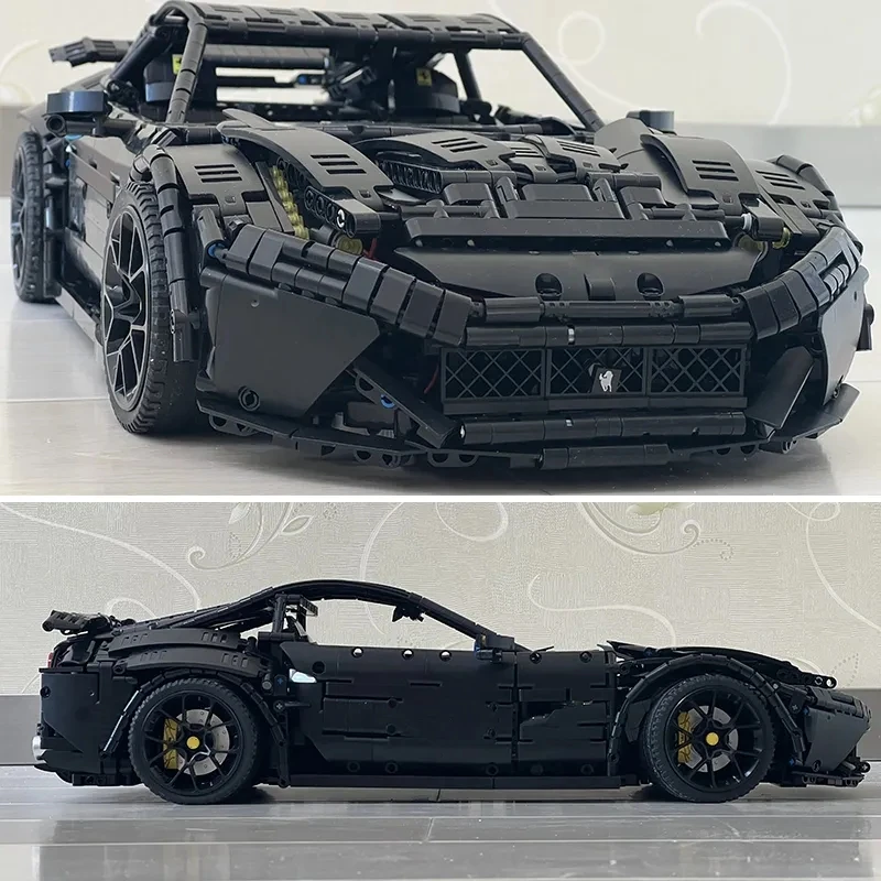 Bloques de construcción técnicos F12 Super Sport para niños, modelo de coche de carreras negro RSR, 3097 Uds., bloques de potencia Moter, juguetes para niños, regalos