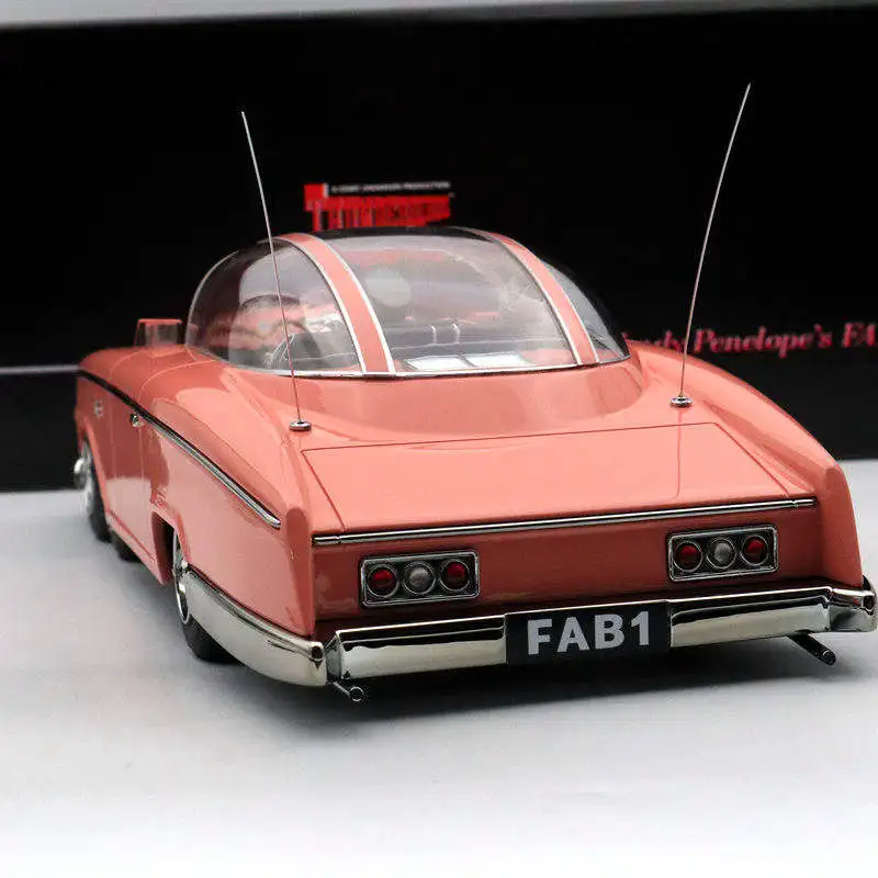 1:18 modelo de carro raro AMIE Rolls Royce Lady Penelope's FAB1 modelo de resina de simulação ornamento de quarto de carro presente de aniversário colecionável