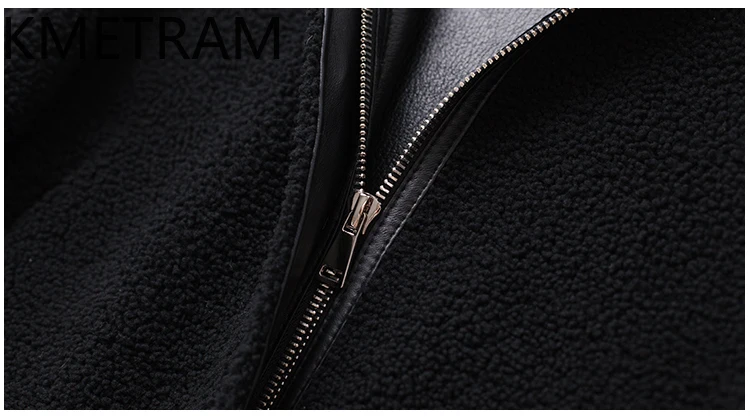 Damska kurtka z prawdziwego futra z naturalnej wełny merino, dwustronna, czarna, krótka, zimowa odzież damska 2025 abrigos