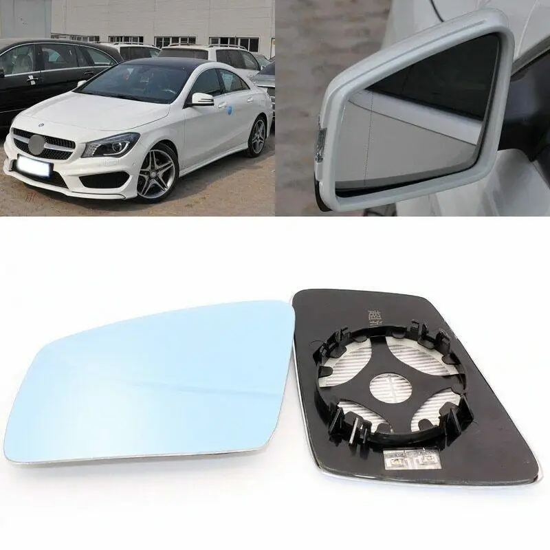 

For Mercedes Benz CLA 180 200 Large Vision Rearview Mirror Wide Angle Blue Glasses Anti-Glare Heated Turn Single Lamp