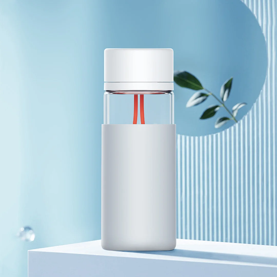 Xiaomi Mijia-Garrafa de água de vidro com alça portátil, anti-escaldante, à prova de vazamento, garrafas de leite, copo simples, 400ml