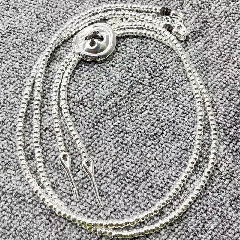 

Hot selling European and American fashion electroplating 925 silver exquisite button necklace for women's romantic jewelry gifts