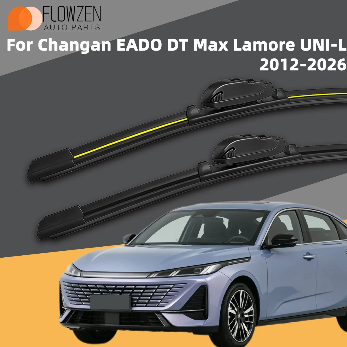 

2PCS Front Rear Wiper Blades Fit For Changan EADO DT Max Lamore UNI-L 2012-2026 Car Premium Quiet Streak-Free Durable Auto Parts