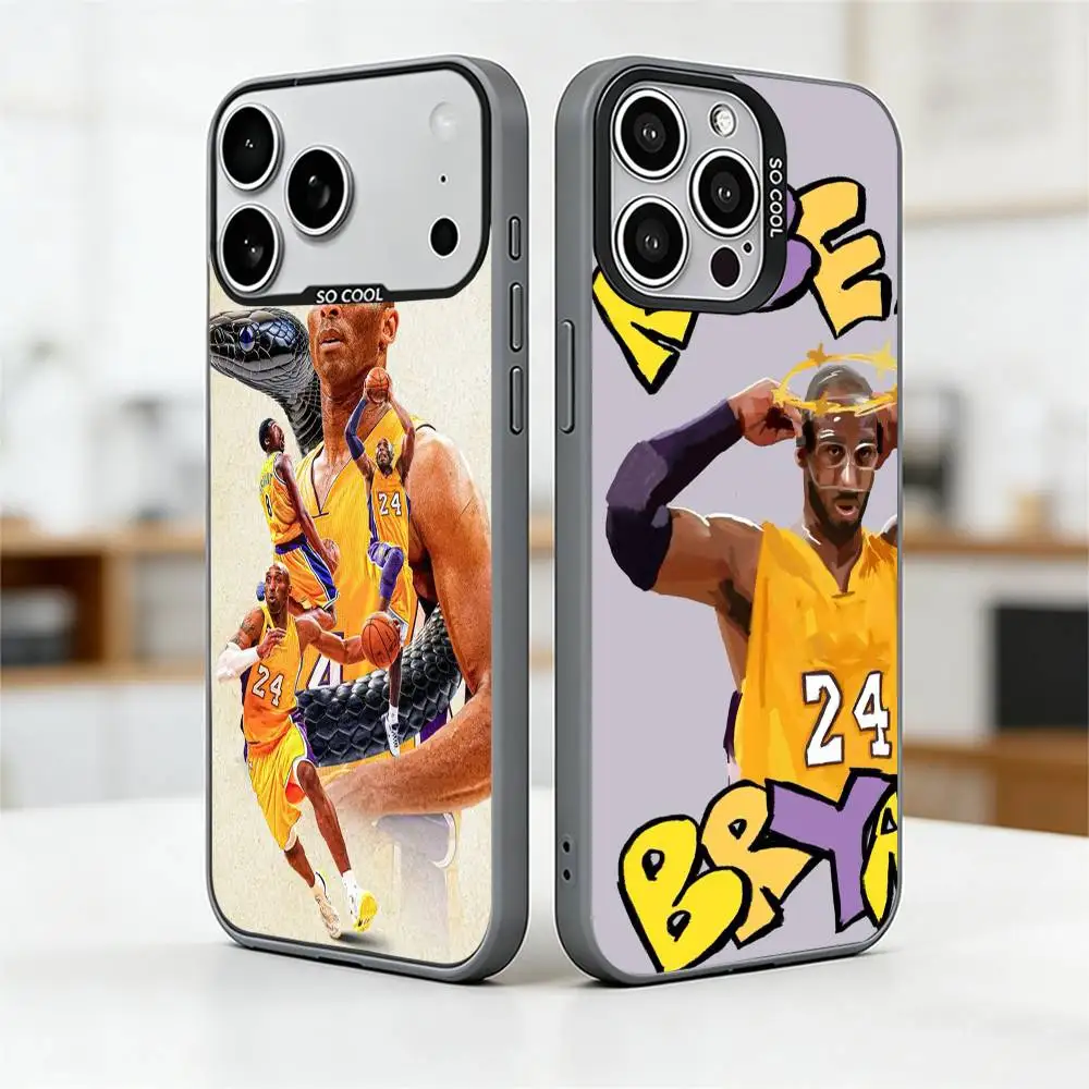 

Number 8&24 Basketball Player Phone Case For iPhone 17,16,15,14,13,12,11 Plus,Pro Max,XS,Colorful Silver Phone case Funda Cover