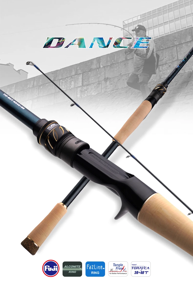 PURELURE DANCE S822H ML H Spinnrute für Bass High Carbon Long Throwing Angelrute im FUJI-Zubehör, Plus Spinnrolle – Detail 1