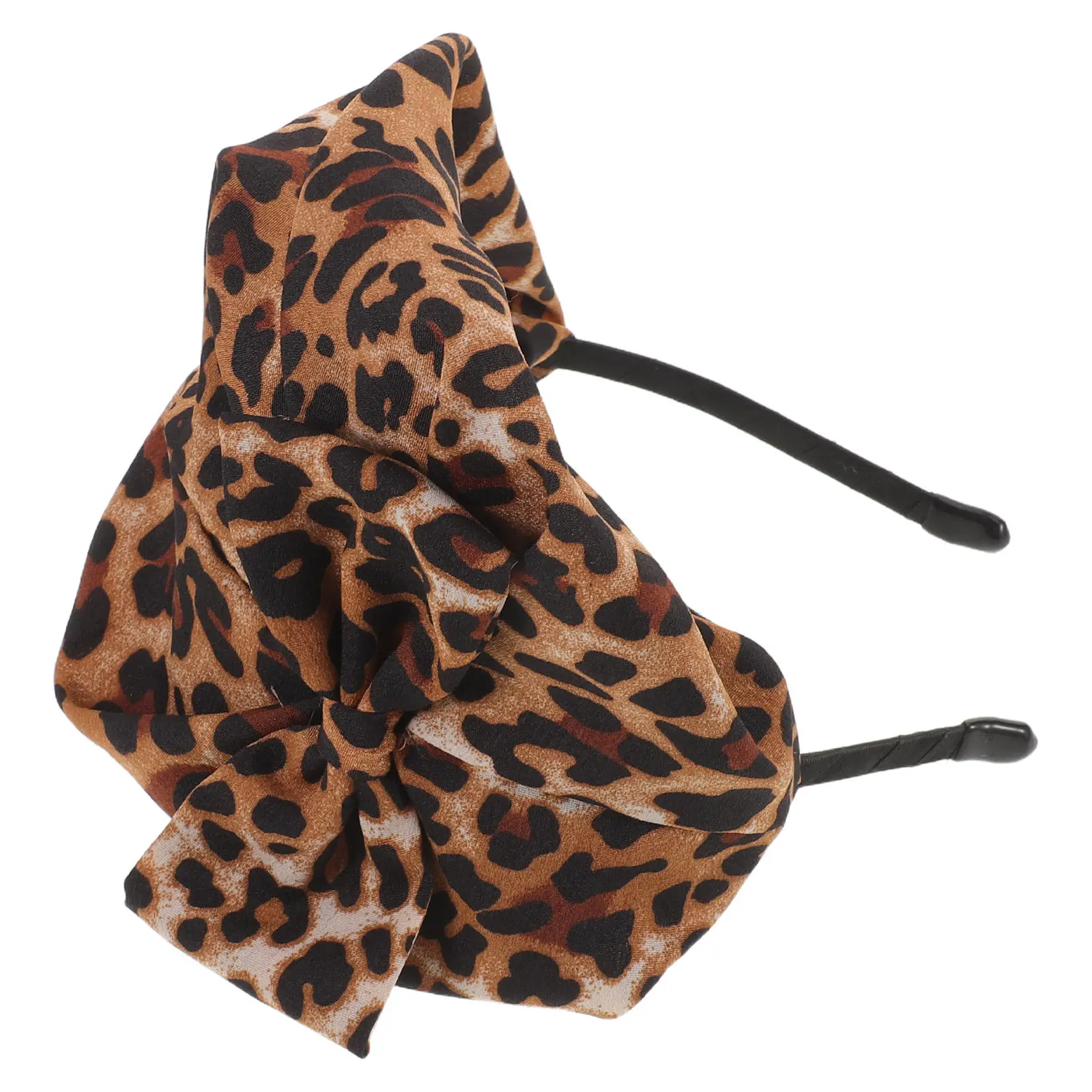 

Повязка на голову с леопардовым принтом, широкая, с узлом, для женщин, дышащая, надежная фиксация, для повседневного использования, макияжа, вечеринок, леопардовые повязки для волос