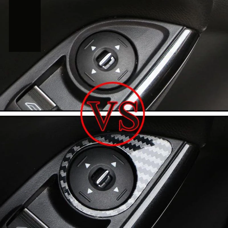 ABS Chrome Car Rearview Mirror Adjustment Knob Panel Cover Trim for Ford Focus 3 4 MK3 MK4 2012-2018 Car Accessories