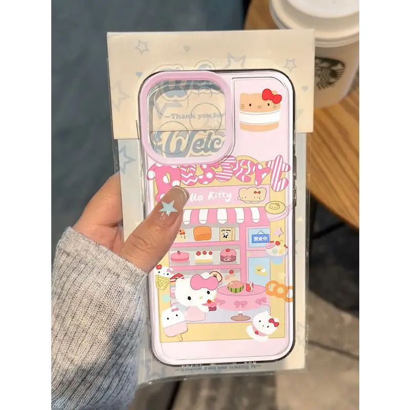 Etui na telefon do iPhone 15 14 13 12 11 Pro Max XR XS MAX 78 Plus Y2K dziewczynka urocza tylna obudowa Sanrio Hello Kitty