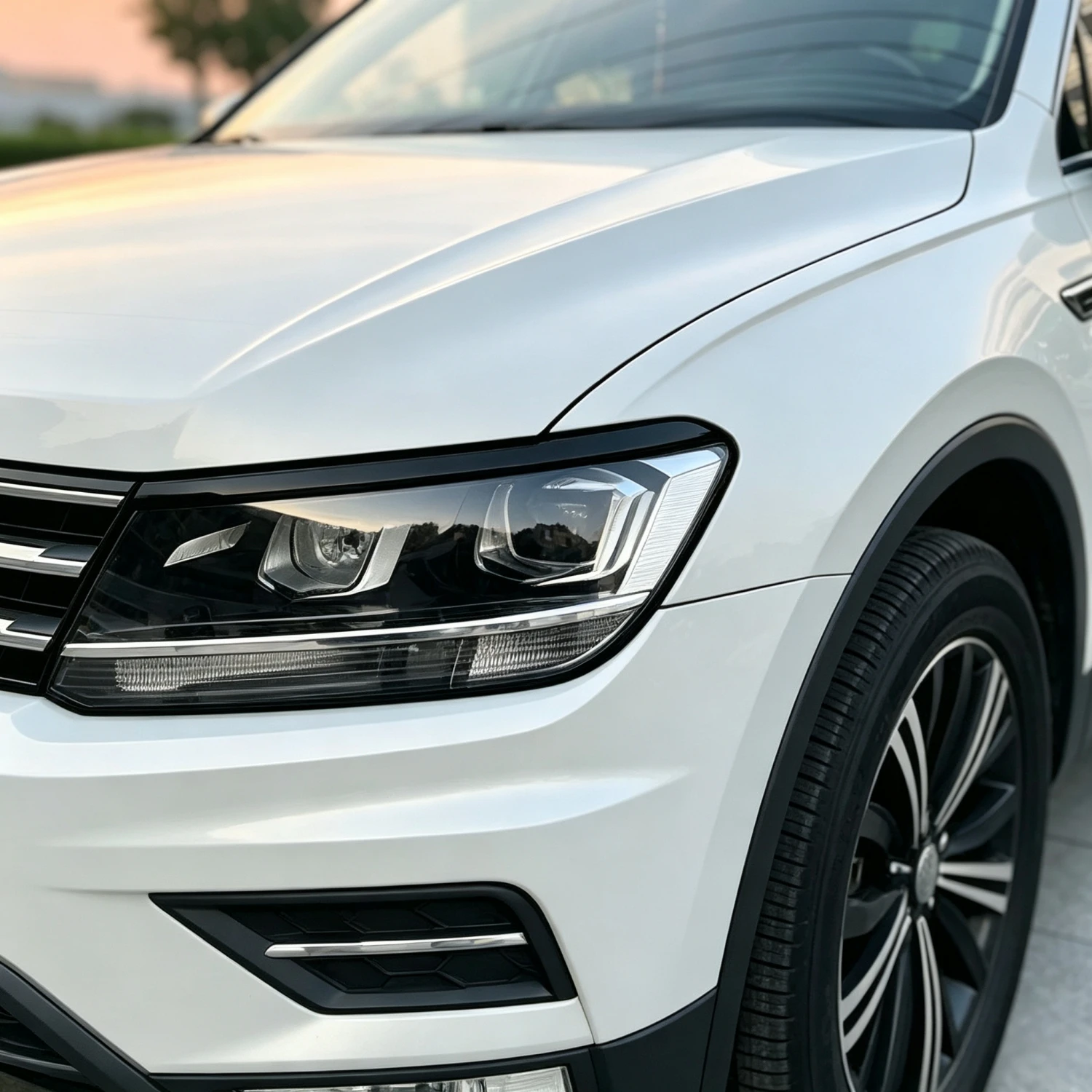 Zubehör Scheinwerfer-Augenbrauen Frontverkleidung Abdeckleiste Zierleiste für Volkswagen Tiguan MK2 2017 2018 2019 2020 Augenbrauen