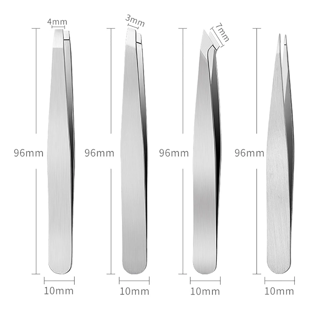 Multifunctional Eyelash Tweezers Stainless Steel Self Grafting Flat Straight Eyelash Tweezers For Lashes Extension Makeup Tools