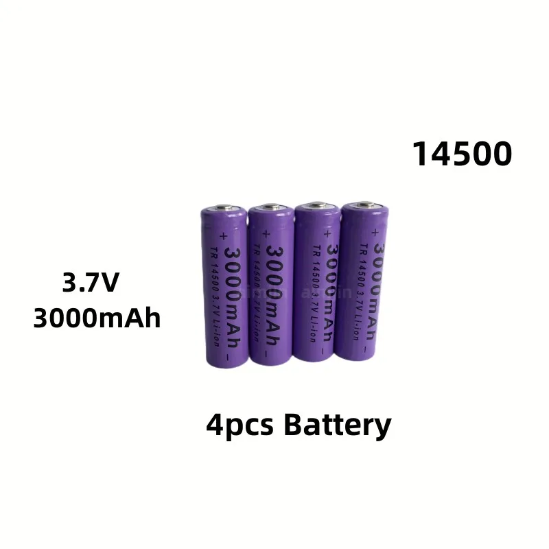 Batería recargable de iones de litio, pila de repuesto AA de 3,7 mAH, 14500 V, 3000, utilizada para radios, micrófonos, juguetes eléctricos, etc.