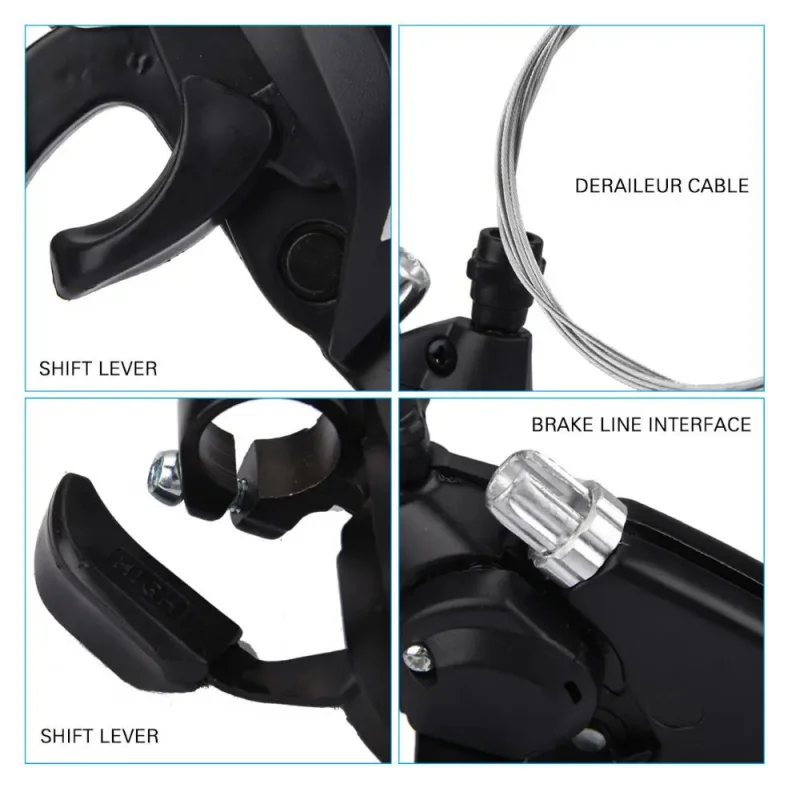 3X7 21 Speed Bicycle Shifter Levers Brake Cycling Disc Handle Brake Levers with Shift Cable Bike Accessories for Road Bike Mtb