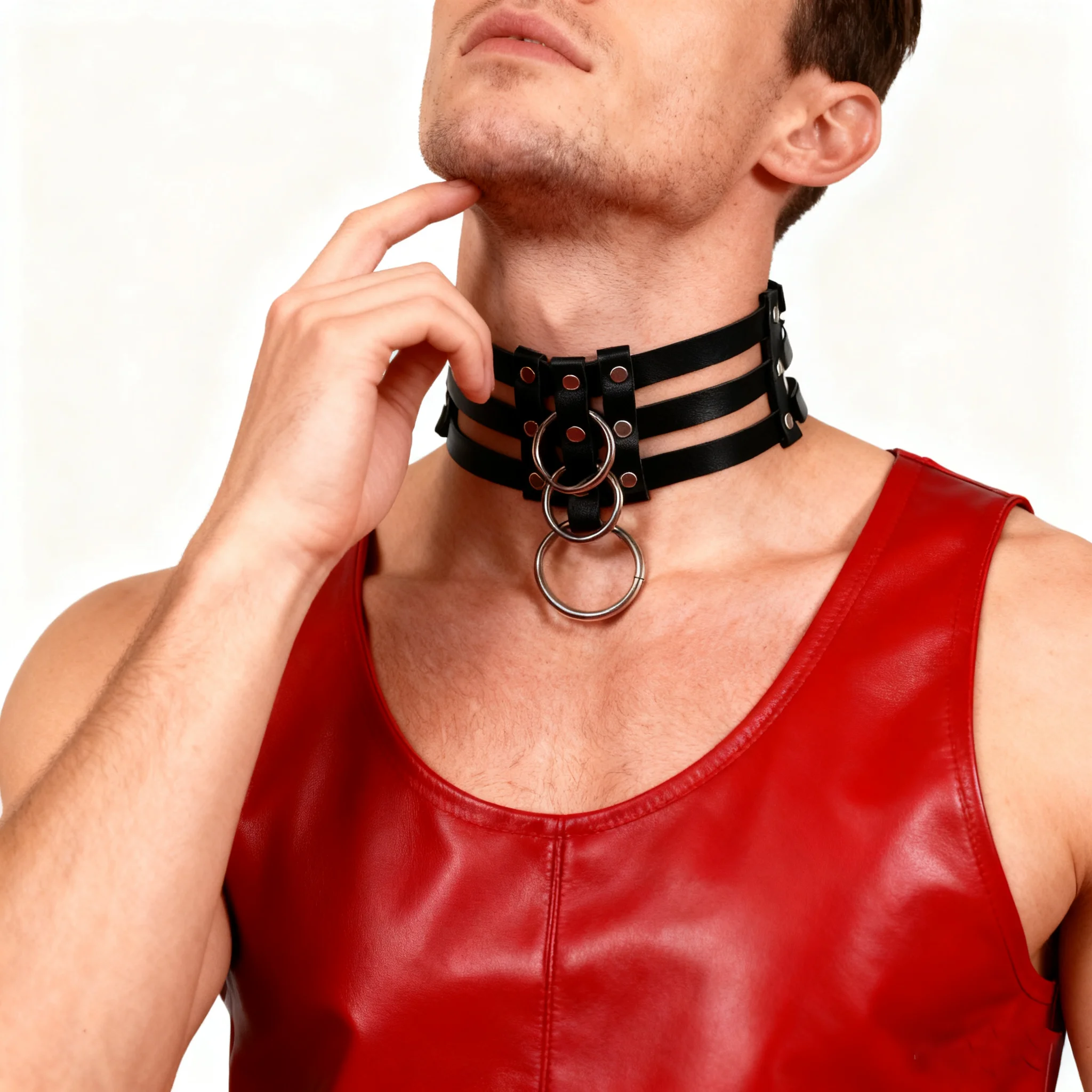 

Ремень в стиле панк, мужской кожаный ремень, воротник, ожерелье в стиле панк, колье, Harajuku, готическая одежда, экзотический ремень, аксессуары