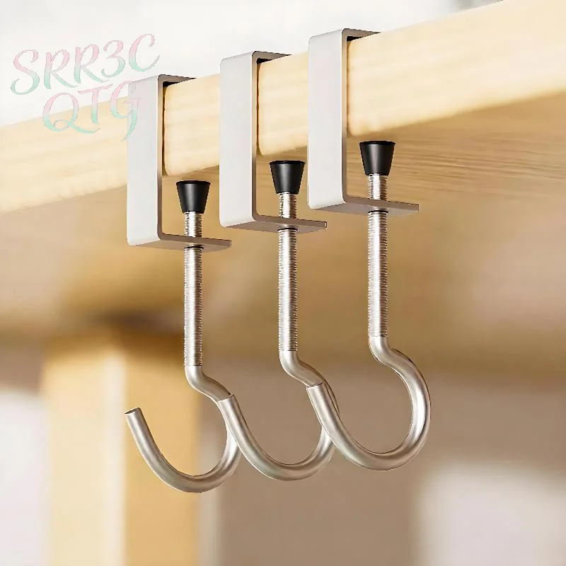 Hot 5/10pcs Desktop Hook, Universal Adjustable, No Need To Drill Holes Portable Table Edge Hook, Hanging Backpack, Headphones