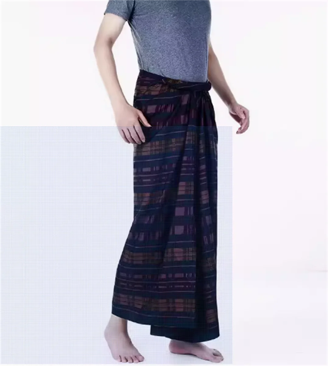 Malaysia Longyi skirt Sarong Men Traditional Myanmar 196*115 Grid