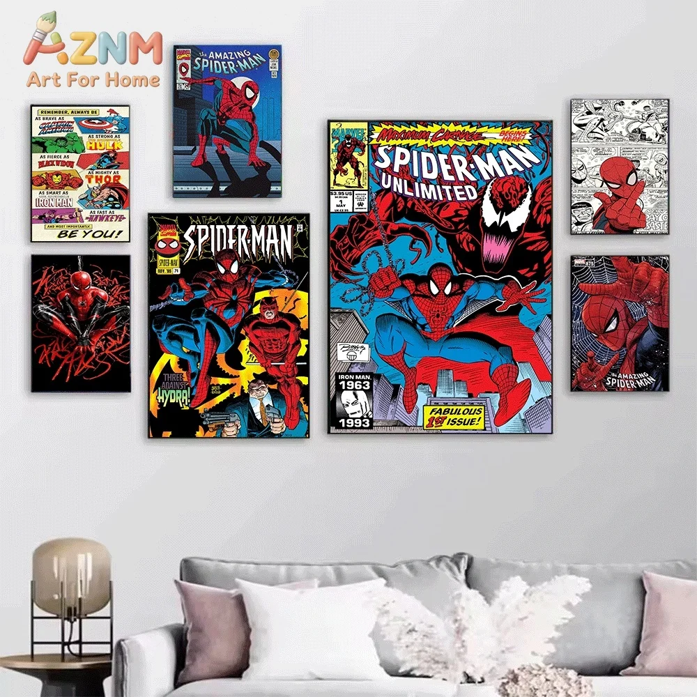 Spiderman Green Goblin Superhero Canvas Wall Art Poster Vintage Marvel Comic Print Picture Home Bedroom Living Room Wall Decor