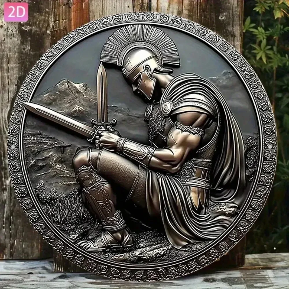 CIFbuy Vintage Spartan Warrior Metal Tin Sign Aluminum Wall Art Waterproof Home Bar Man Cave Decor