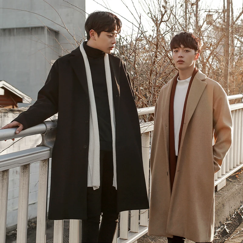 

MRCYC Double-Sided Woolen Men's Mid-Length Coat Autumn Winter Thiened Briti Sle Windbreaker Faionable Korean Outerwear