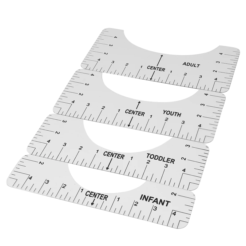 Tshirt Ruler Guide T-Shirt Placement Ruler Guide Vinyl T-Shirt Alignment DIY Tool Design Craft Tool Set Of 2