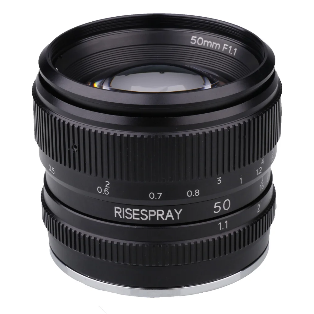 RISESPRAY 50MM F1.1 II APS-C Mirrorless Camera Lens Large Aperture Manual Focus For Canon Sony Fuji M4/3 Olympus Panasonic