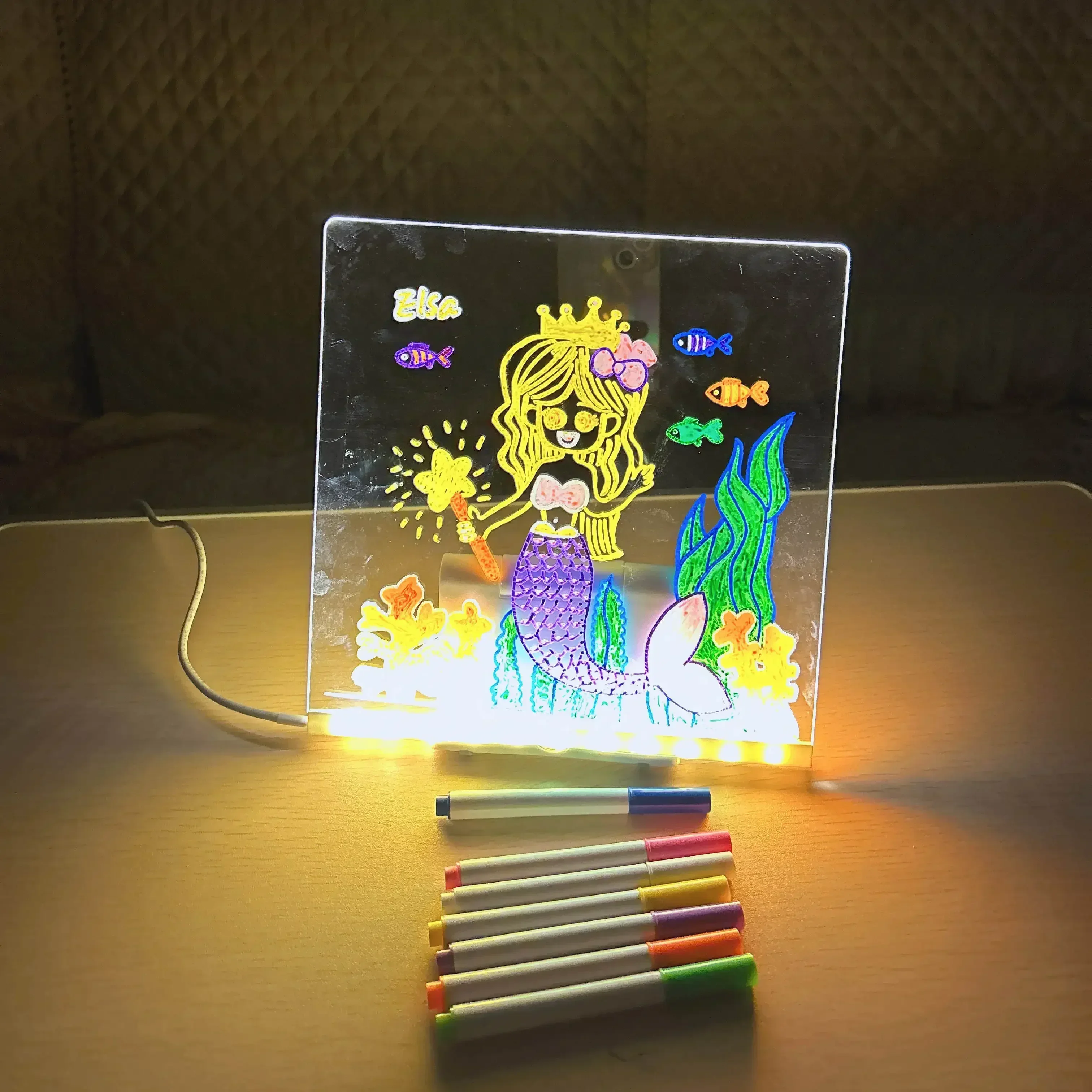 Festival LED Writing Surface, Acrylic Transparent Board, Perfect Night Light Gift for Kids